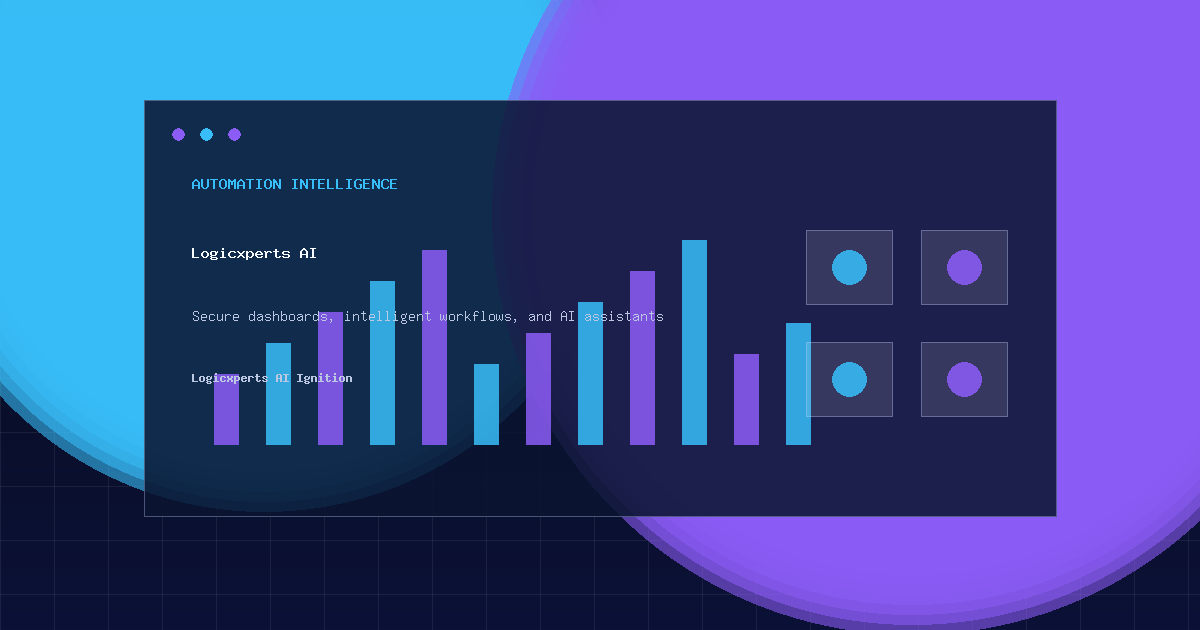 Logicxperts AI automation dashboard artwork